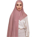 New Fancy Fashion Solid Color Stretchy Jersey Hijabs Cap Scarf Turbans for Women Ready to Wear One Set Instant Head Jersey Hijab