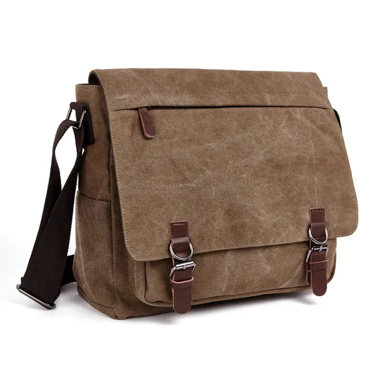 LYMECH Large Custom Print Logo  Vintage Cotton Canvas Side Sling Crossbody Luggage Travel Shoulder Messenger Bag for Men Women