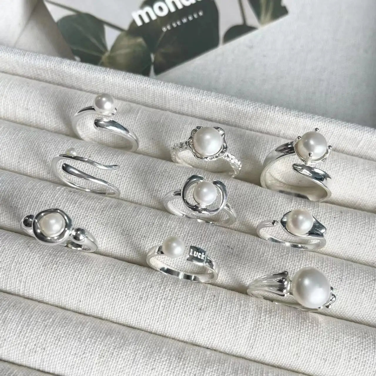 Fine Jewelry S925 Silver Shell Pearl Open Adjustable Rings Non Tarnish 925 Silver Ring Wholesale for Women