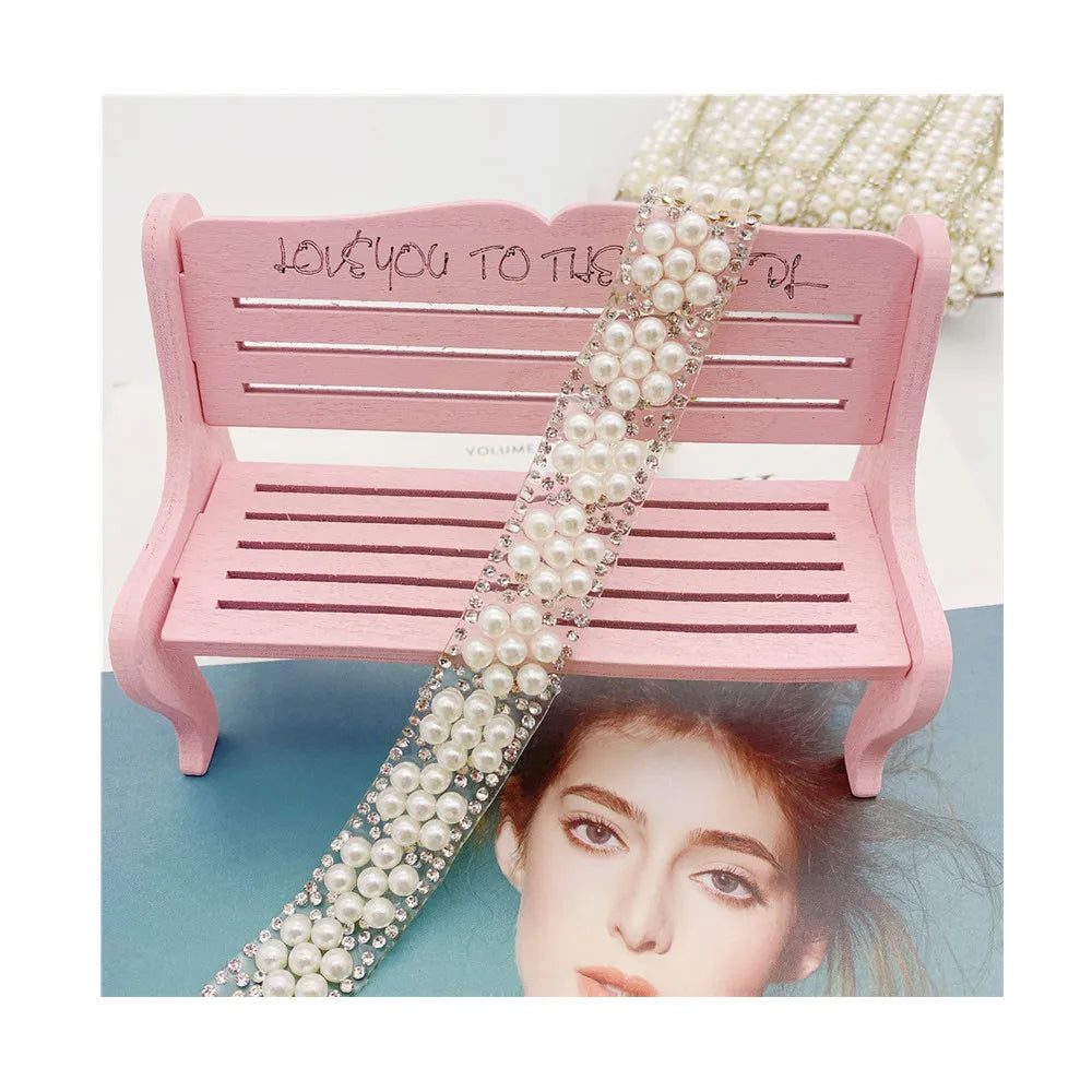 Pearl Beaded Rhinestone Used for Bridal Wedding Dress and DIY