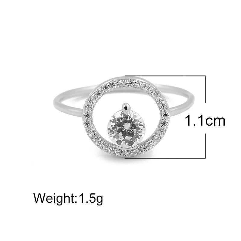 Cheap Price 925 Silver Rings Rhodium Plated Hollow Zircon Rings Jewelry Women