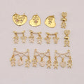 CZ8779 Little 18k Gold Zircon CZ Micro Pave  Boy and Girls Kids Children Charms for Necklace Jewelry Making