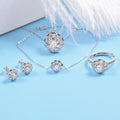 Roomy Fashion Jewelry Round Brilliant Cut D VVS Moissanite 925 Silver Jewelry Set for Women