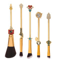 Anime Fairy Tail Makeup Brushes Set with Crystal Bowknot & Flower Pattern Christmas Gift for Women