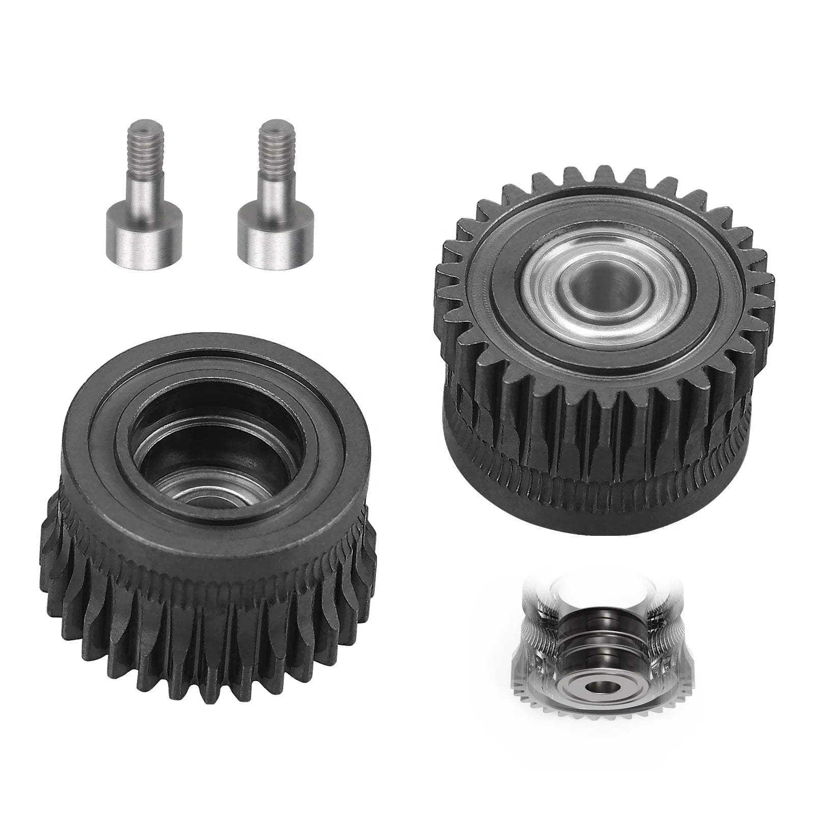 Upgraded DLC Hardened Steel Extruder Gear Kit with Dual Bearings for Creality K1 K1 Max K1C Ender-3 V3 Ender-3 V3 Plus