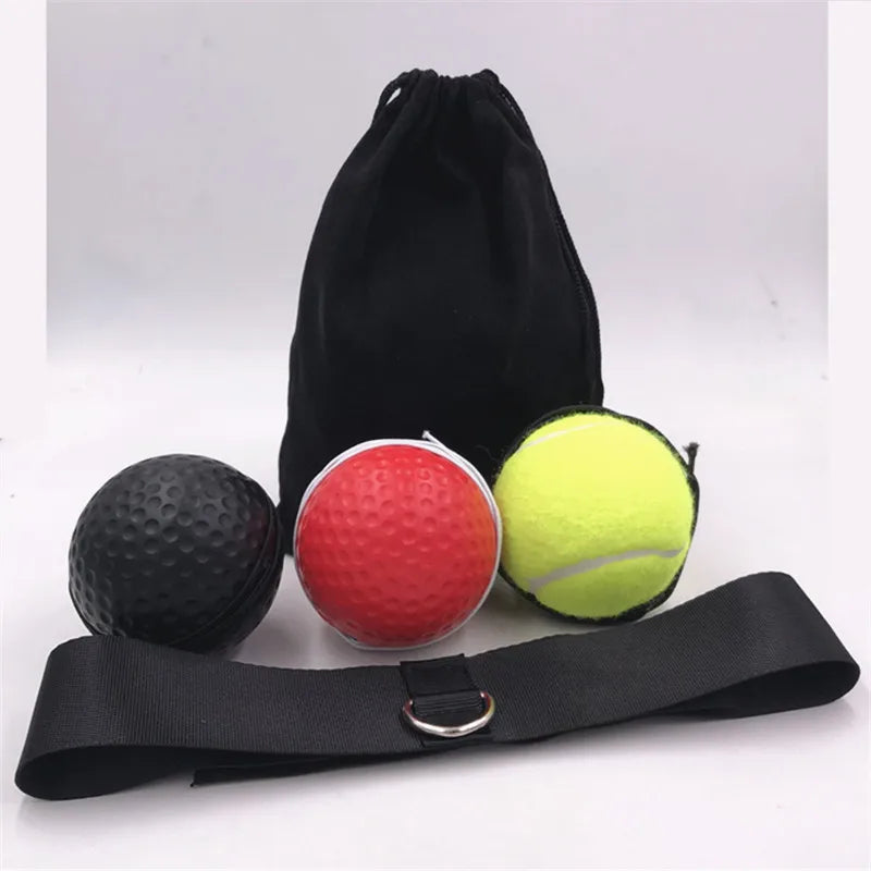 3 Pcs Per Set Durable Safety Speed Response Improve Training Reflex Ball Muay Thai Decompression Boxing Speedball with Headband