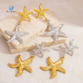SUMMLY Trend Wholesale Fine Gold and Silver Two-color 18K Gold Plated Starfish Charm Stainless Steel Earrings Fashion Jewelry