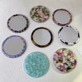 Zonyin Travel Gift Custom Logo Acetate Portable Beauty Makeup Mirror Hand Held Compact Mini Small Cosmetic Pocket Mirror