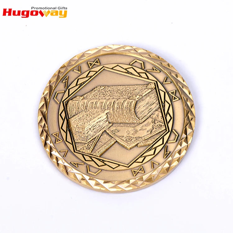 Free Design Custom Made Gold Metal Logo Coins Laser Engraved Souvenir Challenge Coin Maker