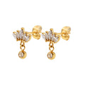 DUYIZHAO Ready to Ship New Arrival Geometric Cubic Zirconia Crown Earrings Steel Fashion Jewelry Drop Earrings for Women Gift
