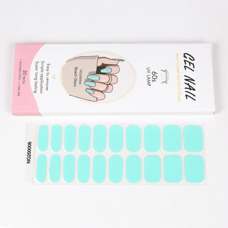 OEMODM Service New Hot With Non-toxic Colorful Nail Decoration Semi-cured Gel Nail Strips