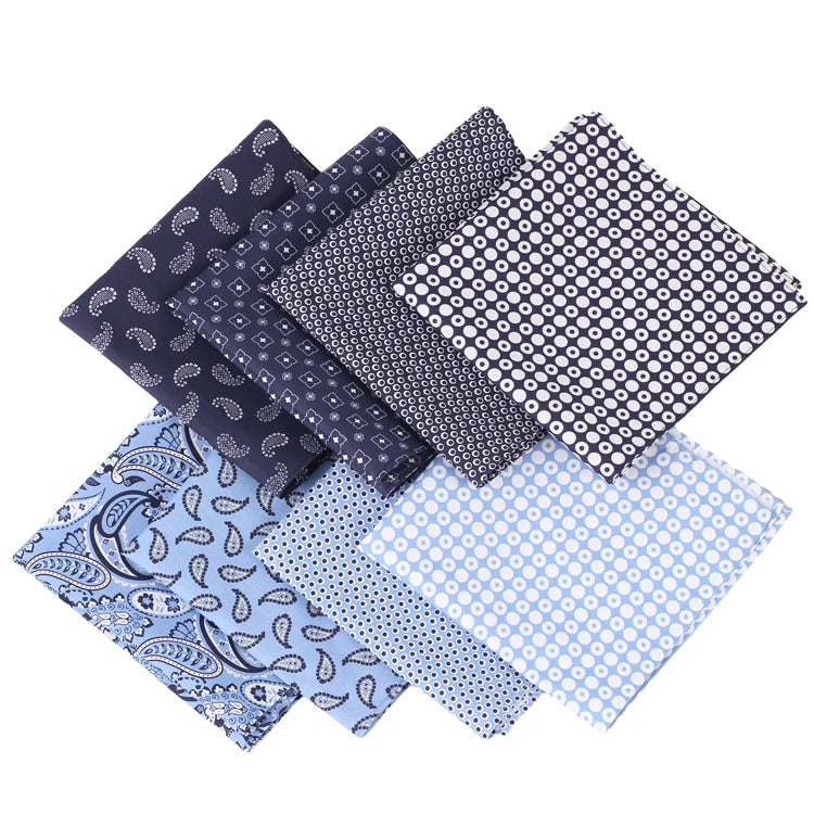 Custom 100% Cotton Printed Handkerchief Factory Manufacture Suit Accessories Cotton Pocket Square