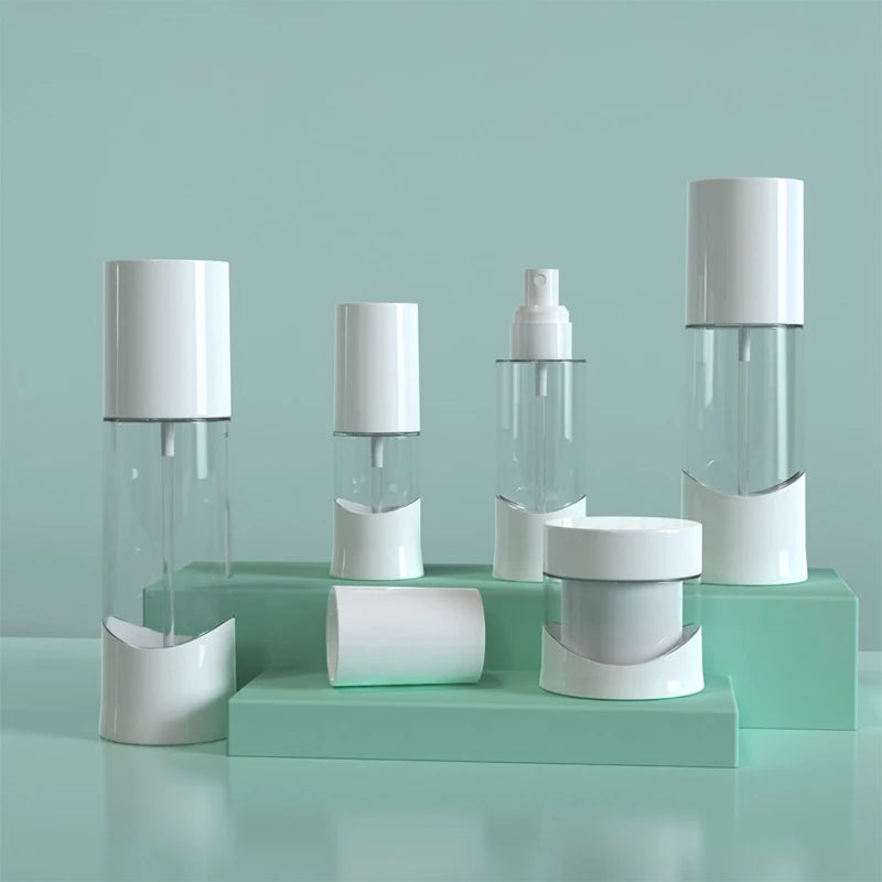 Recyclable Scrub Makeup Remover Cream Bottle Plastic Bottle Refillable Airless Pump Bottle with Pump 30ml 50ml 70ml 100ml Set
