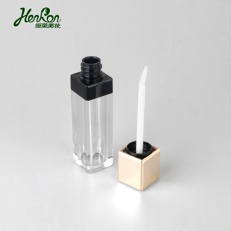 5ml in Stock Ready to Ship Luxury Empty Pink Gradient Gold Plastic Lip Gloss Tubes Screen Printed Cosmetic