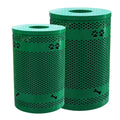 Outdoor Powder Coating Perforated Steel Garbage Trash Can Outside Cylinder Metal Rubbish Litter Bin Public Recycle Dust Bin