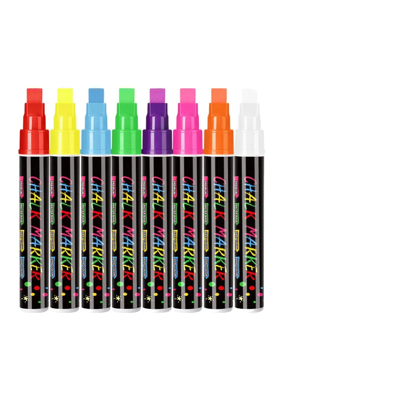 New Design Erasable Chalk Marker Pen 10mm Liquid Chalk Pens 8 Colors Vibrant Color Whiteboard Pen