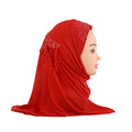 Direct Sales Little Girl's  Polyester Cotton Ice Drill Hat Lace Winter Summer Shawl Cap Dot Muslim Women Spot Wholesale