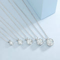 Women Jewelry Custom Sterling 925 Silver Iced Out 0.5/1/2/3/4ct Big Pendant Necklace Round Cut Moissanite Diamond Necklace Chain