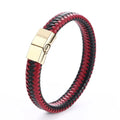 Alloy Magnetic Button Bracelets Retro Handmade Braided Men Leather Wrap Bracelet Charms