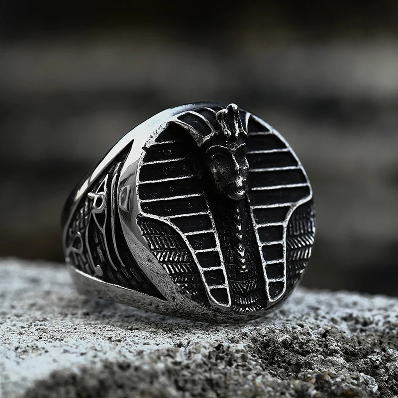 SS8-901R New Fashion Egypt Tutankhamun Ring Egyptian Pharaoh Mummy Skull Jewelry for Men Wholesale