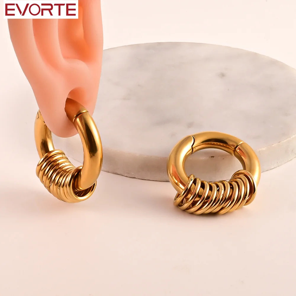 Evorte 10pcs 4-6mm Stainless Steel Gold Plated New Fashion Ear Weights Hangers Plugs Tunnel Expander Body Piercing Ear Gauges