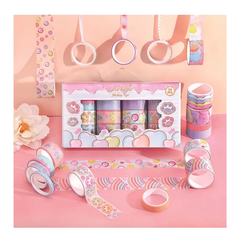 Cartoon Stationery Girls Gifts DIY Decoration 20 Rolls Washi Tape Set Kawaii