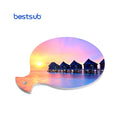 Wholesale Personalized Sublimation Blanks 15*19cm Small Balloon Pot  With Cork Round Table Drink Cup Ceramic Coaster