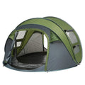 WOQI Double Layer Beach Portable Camping Trailer Tent Summer Season Nylon Fabric Aluminum Fiberglass Poles Easy Fast Open
