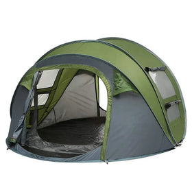 WOQI Double Layer Beach Portable Camping Trailer Tent Summer Season Fiberglass Poles Easy Fast Open