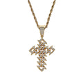 CN232 Gold Plated Brass Zircon Cuban Link Cross Pendant Iced Out Cubic Zircon Necklace Hip Hop Unisex Gift Jewelry Bling Bling