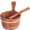 Wooden Sauna Accessories Bucket and Ladle Set for Dry Steam Sauna Room with Traditional Design