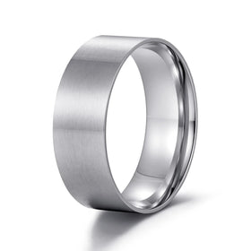 8mm DIY Stainless Steel Ring Core for Wood Inlay Outside Sand Finish Polish Inside