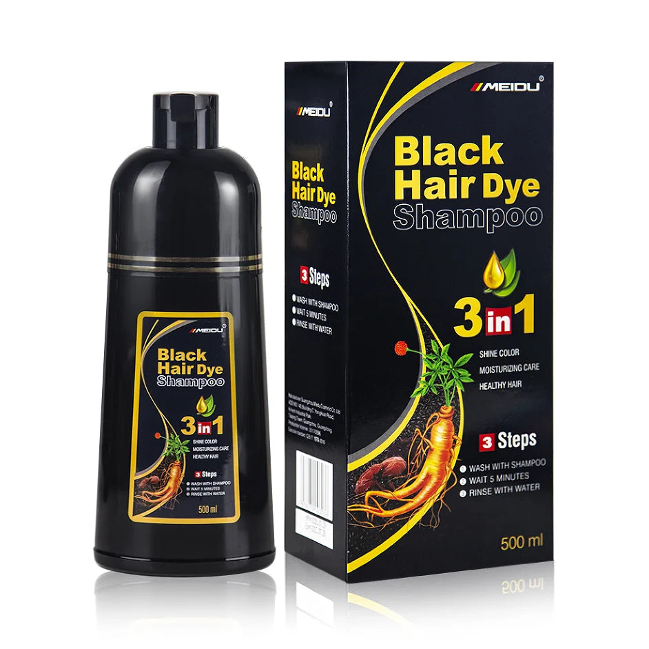 Customization logo Made in China Manufacturer Easy to Use Hair Colour Brand Meidu Dark Brown Hair Colour Black Shampoo