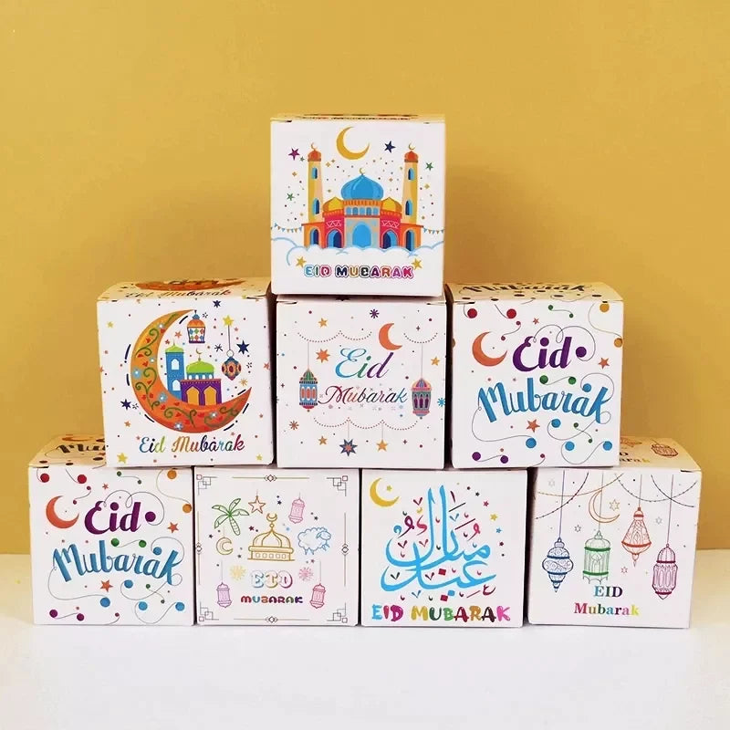 EID Mubarak Candy Gift Box Ramadan Decoration for Home Muslim Islamic 2023 Ramadan Kareem Eid Al-fitr Festival Party Supplies