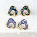 925 Sterling Silver Chinese Lucky Amulet Jewelry Xiangyun Shape Earrings Natural Mother of Pearl Shell Gold Plated Cloud Earring