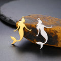 Stainless Steel Ocean Mermaid Gold Plated Charm Wholesale Solid Mermaid Pendant Accessories Accessories for Jewelry Necklace