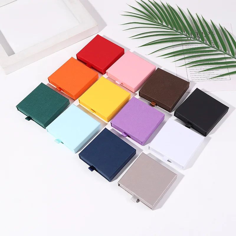 Custom Logo Thin Cardboard Paper Box Gift Packaging Box Jewelry Ring Bracelet Drawer Storage Boxes