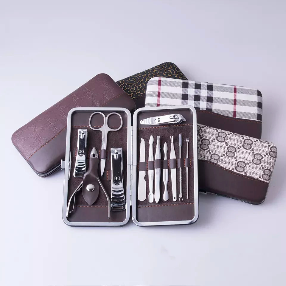 Professional Personal Grooming Kit Stainless Steel Manicure & Pedicure Set with Nail Cuticle Pusher and Earwax Removal Tools