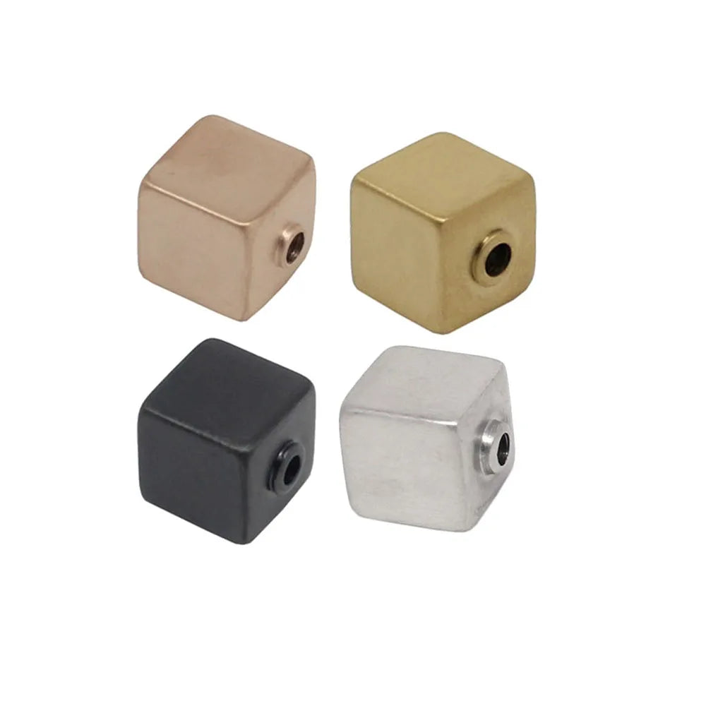 Wholesale Engrave Logo Stainless Steel Jewelry Square Bead Accessories for Jewelry Making
