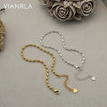 VIANRLA Fine Ball Chain for Girl Jewelry 18k Gold Plated 925 Sterling Silver Link Bracelets