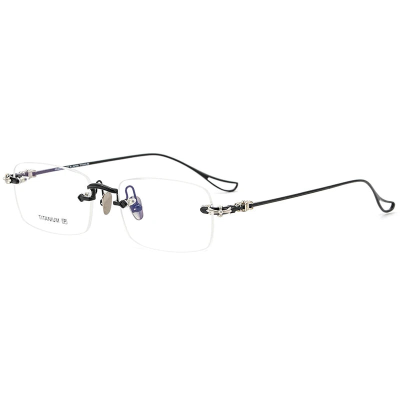 High Quality Pure Titanium Glasses Frame  Business Rimless Eyeglasses for Men Custom Prescription Optical Frame