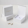 PandaSew Custom Logo White Magnetic Gift Paper Box Recyclable Folding Hard Rigid Packaging Boxes with Magnet Lid Jewelry Box
