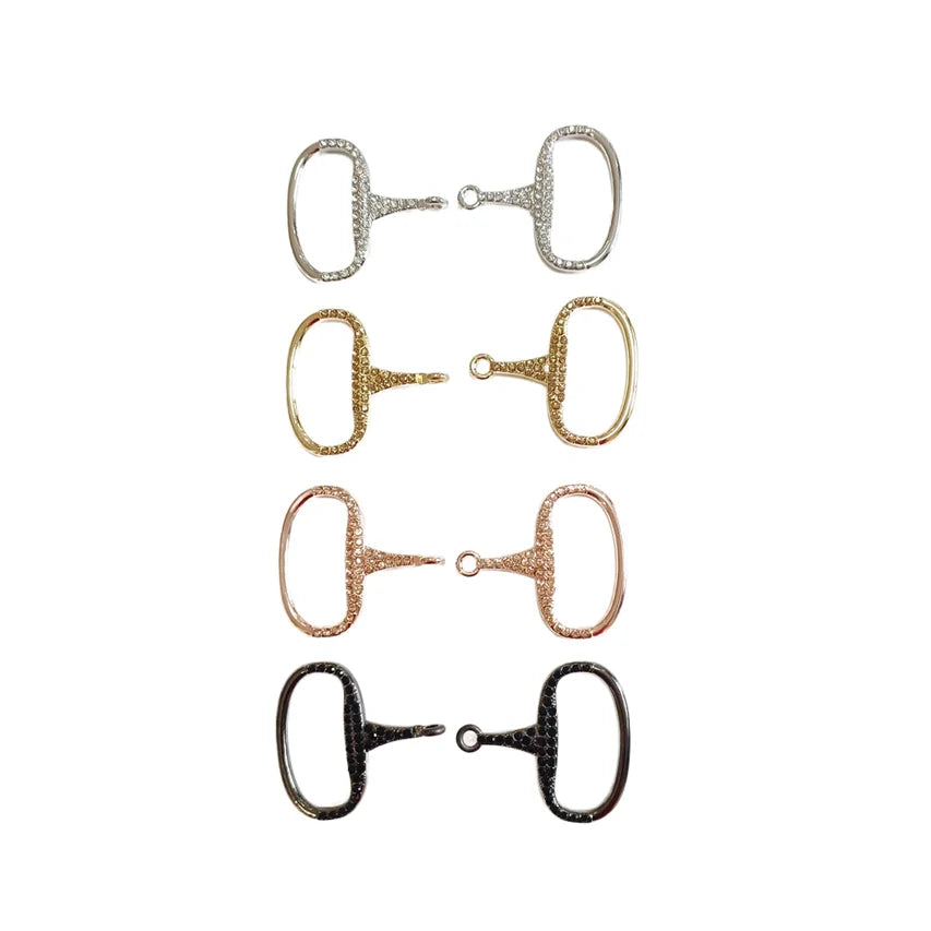 1.5 Inch 3.8 cm Rhinestone Snaffle Bit Buckle Elastic Equestrian Spur for Horse Riding Horse Riding Bits Without Slider