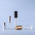 Luxury Empty Small Clear Glass Perfume Bottle Wigs 3ml 5ml 10ml 15ml Pump Sprayer Custom Logo Screen Printing Custom Cap Color