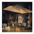 2024 Sunshade Parasol Manual Lift Solar Umbrella Led Lights Patio Garden Modern Rotatable Roma Umbrella Outdoor Umbrella