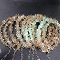 Crystal Jewelry Gemstone Fashion Bracelet Natural Golden Enhydro Quartz Raw Stone Bracelet for Gifts