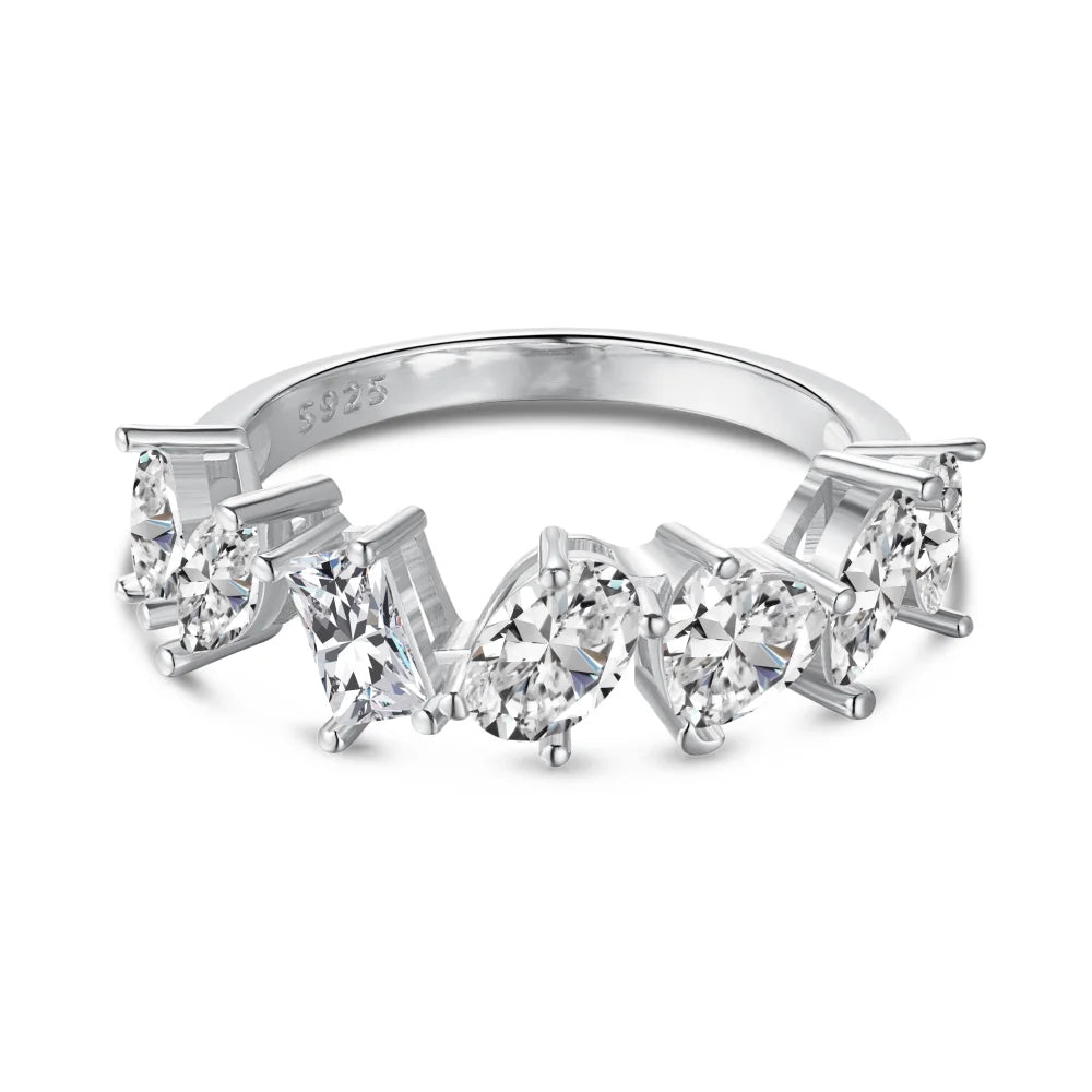 Dylam Cz Cubic Zirconia Fine 925 Sterling Silver Jewelry 18K Gold Plated Engagement Zircon Diamond Wedding Rings for Women