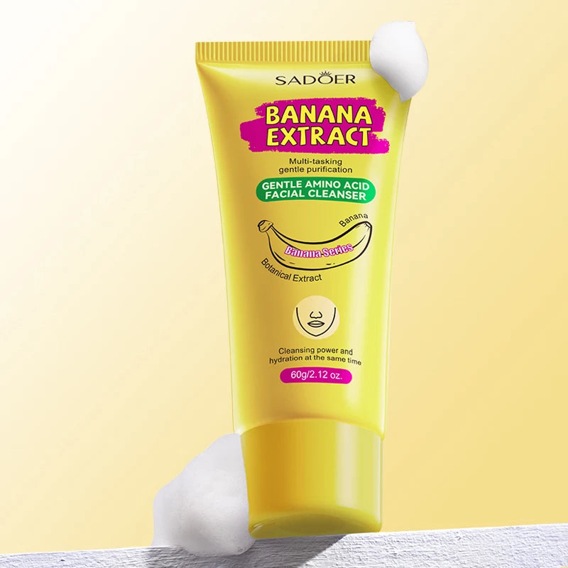 Private Label SADOER Banana Mild Amino Acid Cleanser Deeply Cleans Facial Exfoliation and Gentle Skin Face Cleansing Products