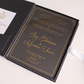 Black Box Hardcover Transparent Acrylic Wedding Invitation Cards with RSVP Cards and Details Cards Thank You Cards