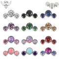 G23/ASTM F136 Titanium  High Grade Internally Threaded Zircon Body Jewelry Stud Labret Lip Piercing Jewelry